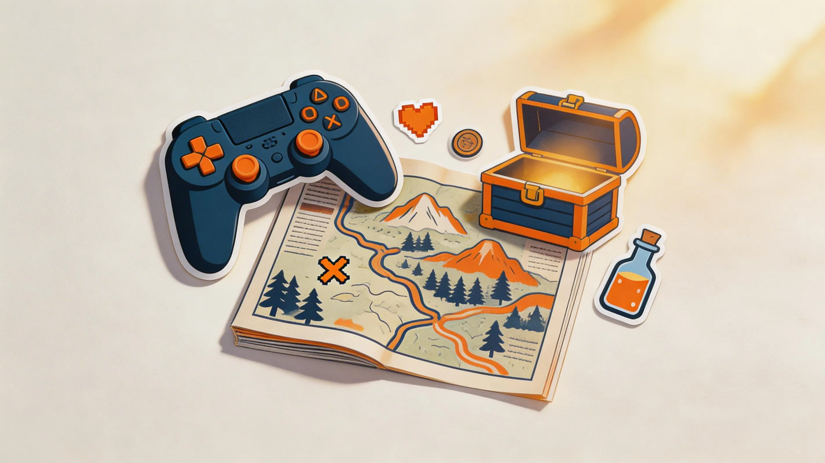 Editorial warm illustration for Runeseekerx homepage